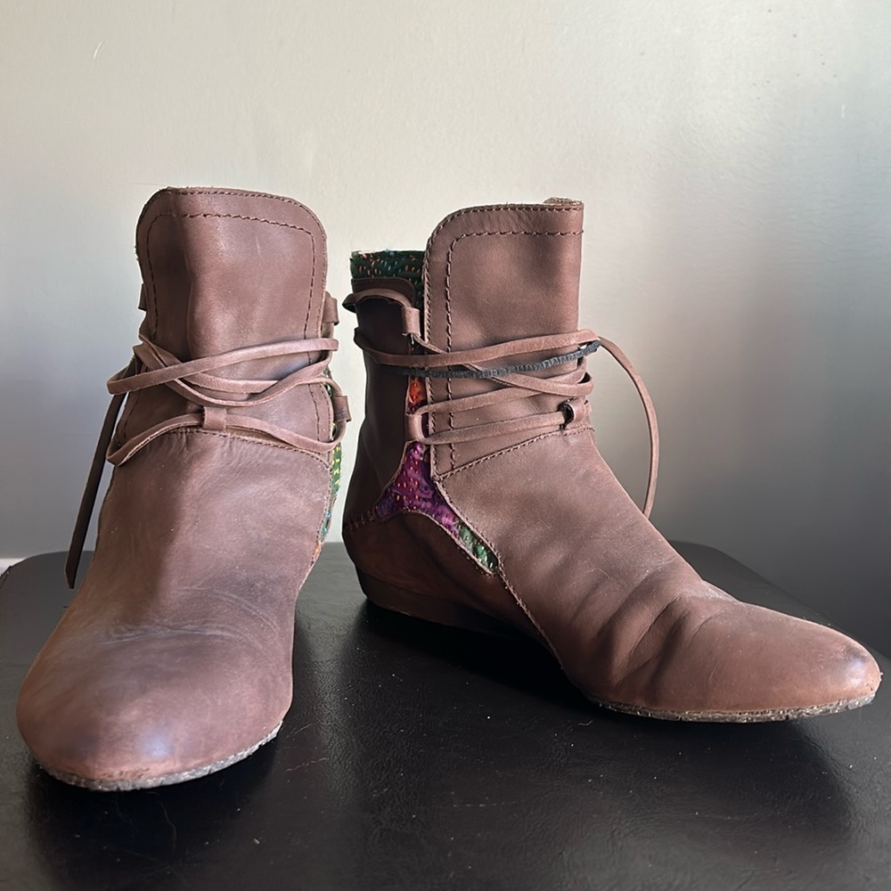 Terra Plana Slip-on Deep Tan Ankle Booties